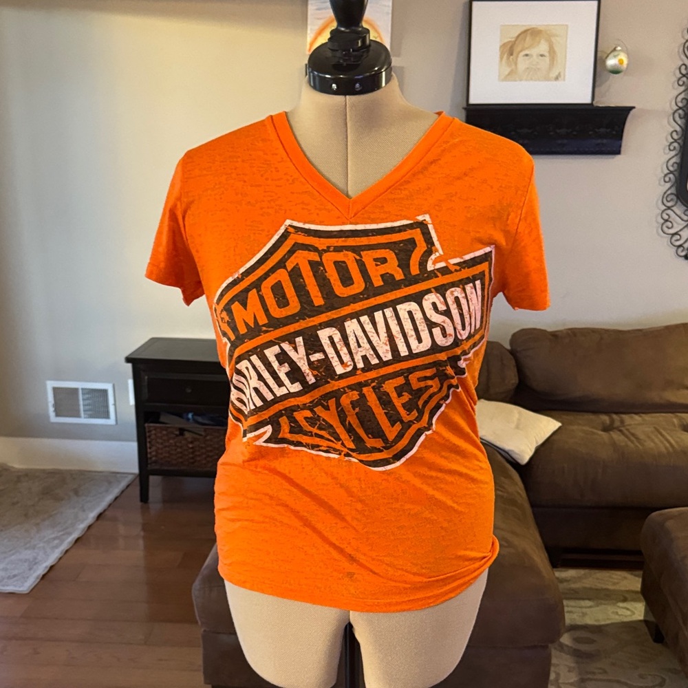 Harley-Davidson Bold Orange V-Neck Tee